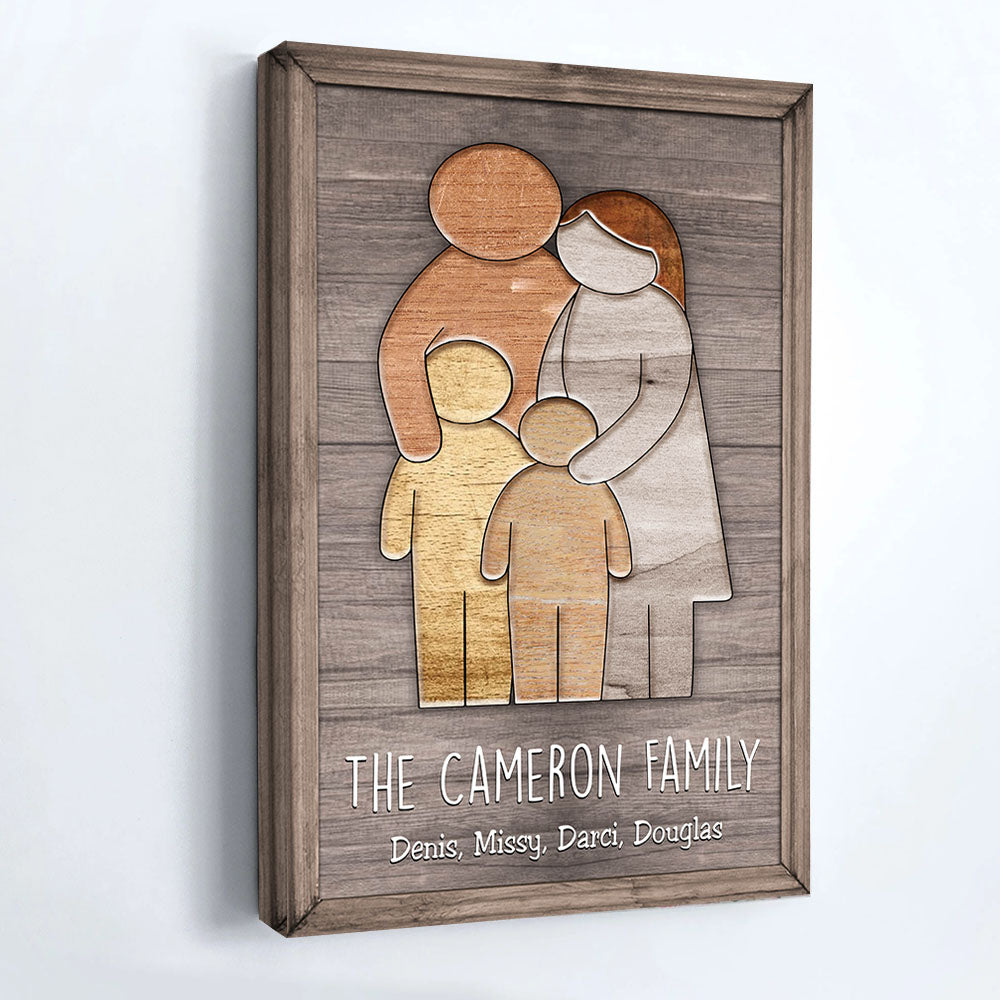 Puzzle Canvas Family Human Personalized Canvas Print Gift For Mom, Grandma