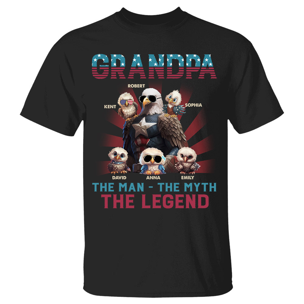 Papa America Eagle The Man The Myth The Legend Personalized Patriotic Bald Eagle Shirt