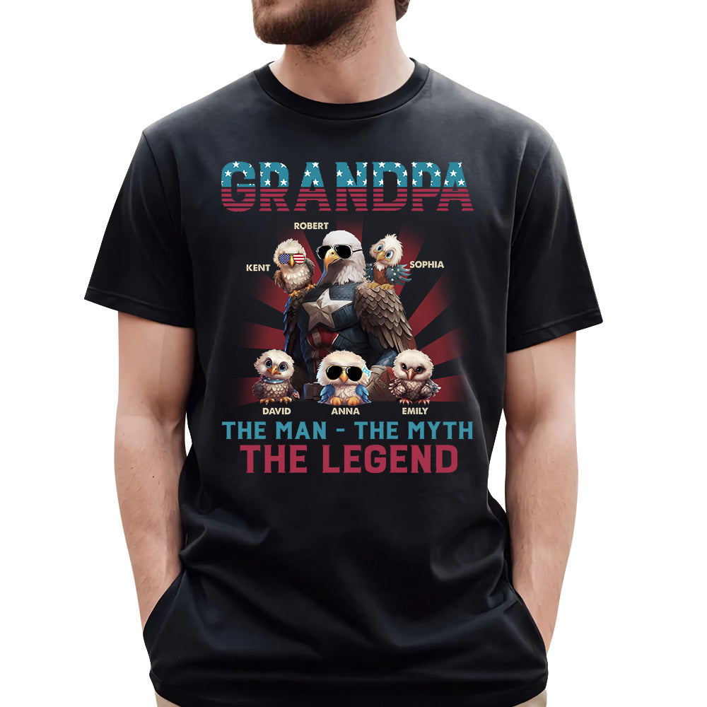 Papa America Eagle The Man The Myth The Legend Personalized Patriotic Bald Eagle Shirt
