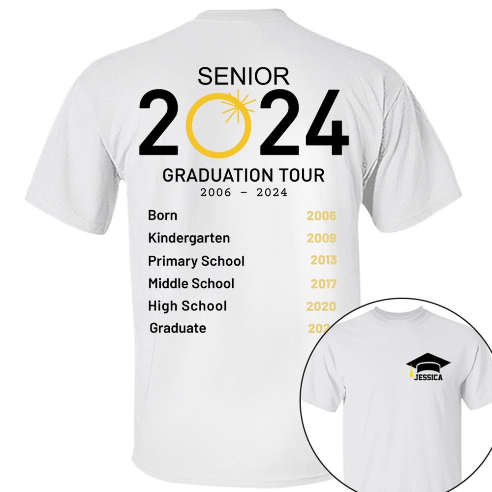 Custom Name Senior 2024 Shirt, High School Graduation Tour, University Graduation Tour M2204