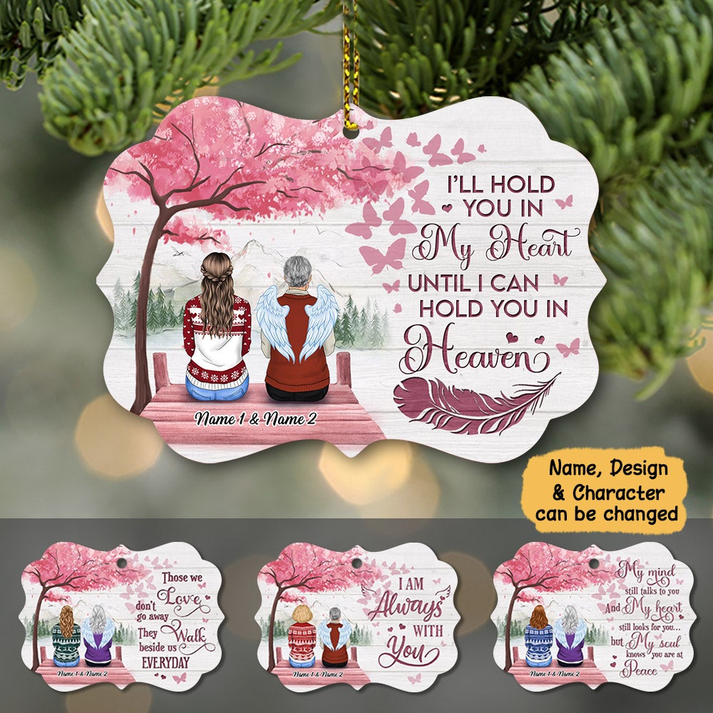 Personalized I Am Always With You Pink Butterfly Memorial Christmas Ornament Family Member Lost Memorial Ornament Hg98.