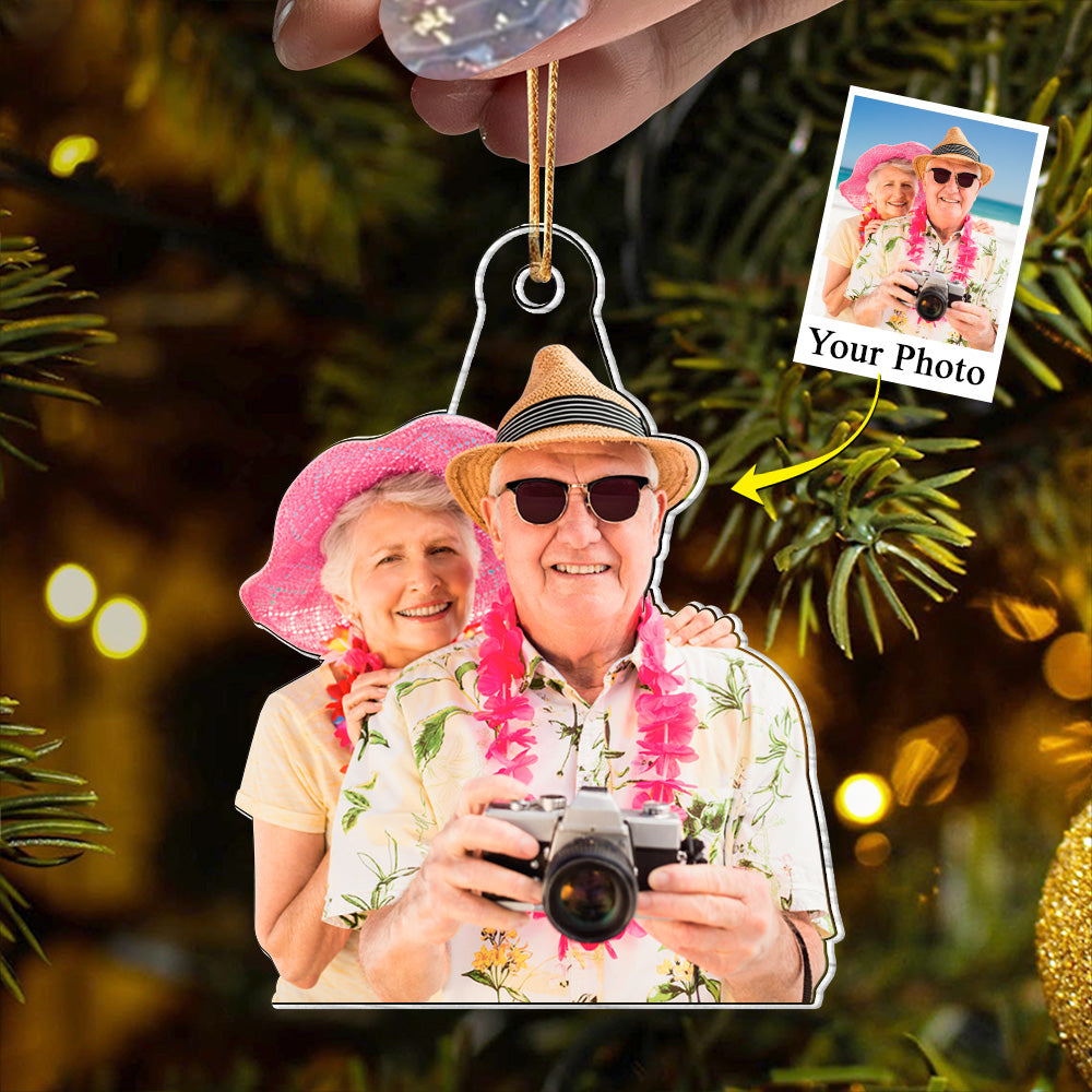Custom Photo Acrylic Ornament Gift For Old Couple