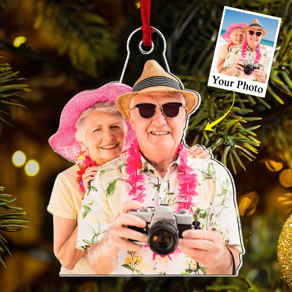 Custom Photo Acrylic Ornament Gift For Old Couple