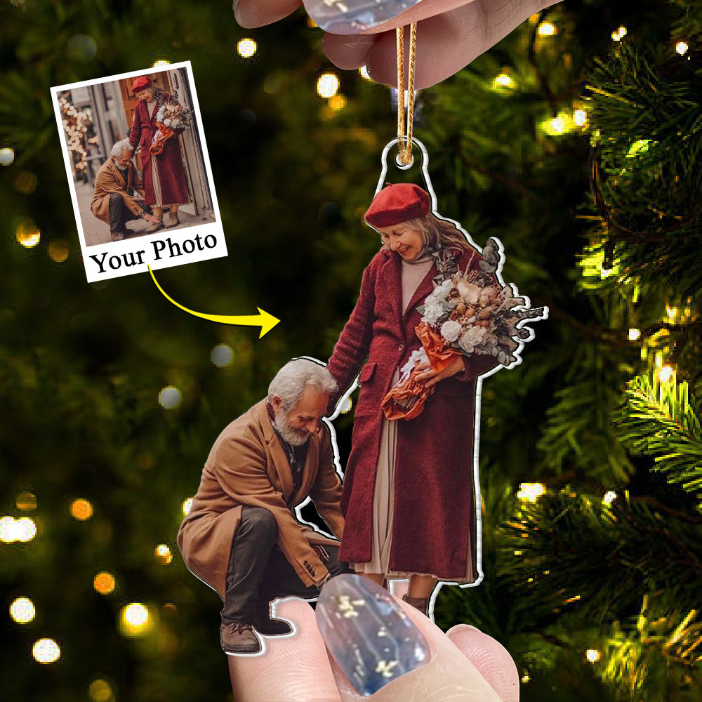 Custom Photo Acrylic Ornament Gift For Old Couple