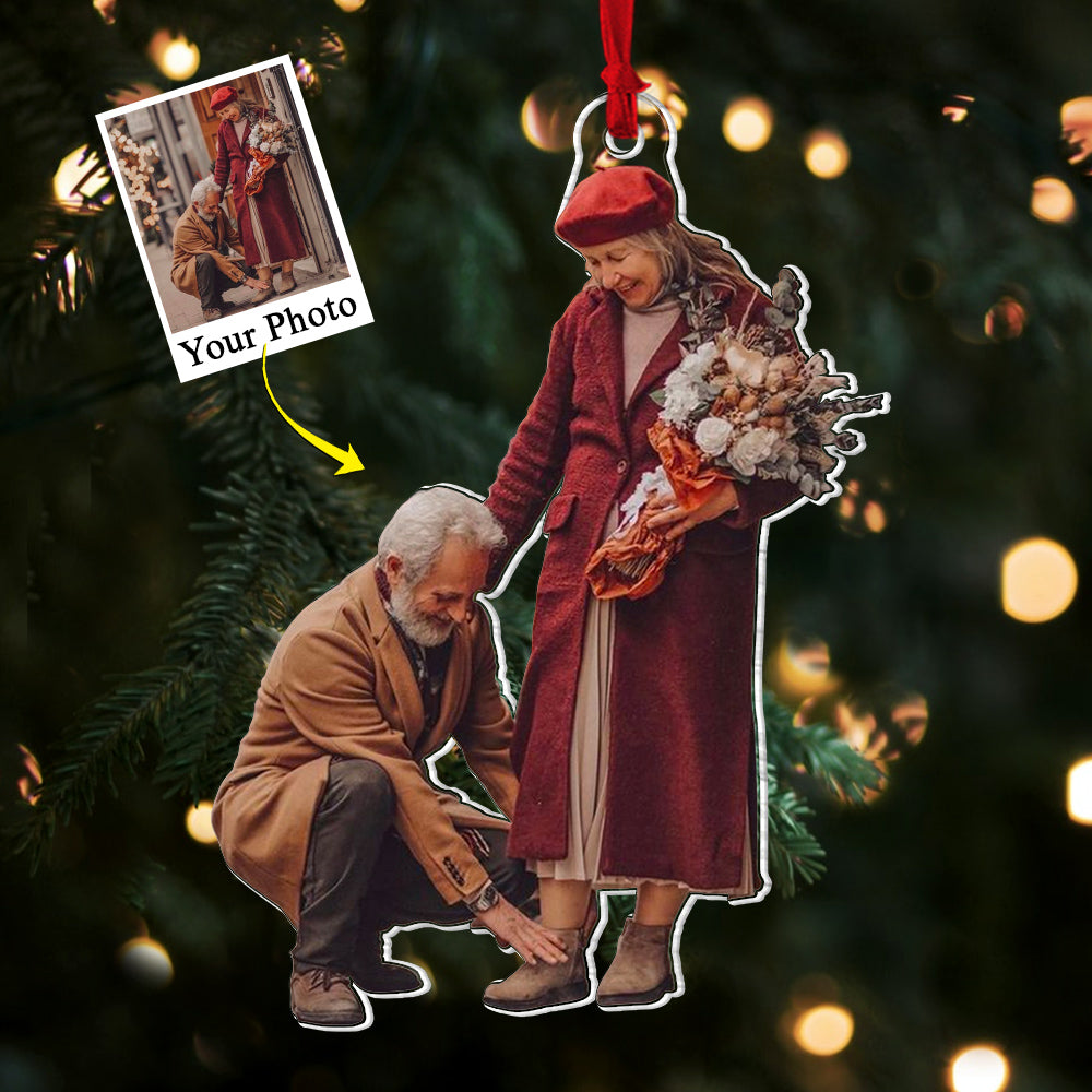 Custom Photo Acrylic Ornament Gift For Old Couple
