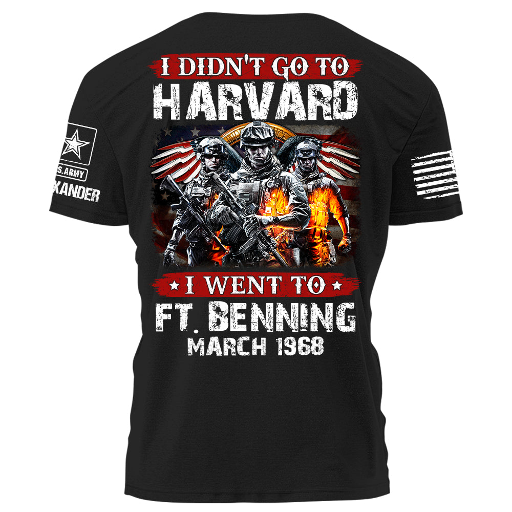I Didn't Go To Harvard I Went To Military Base Personalized Shirt For Veteran Custom Branch Year H2511