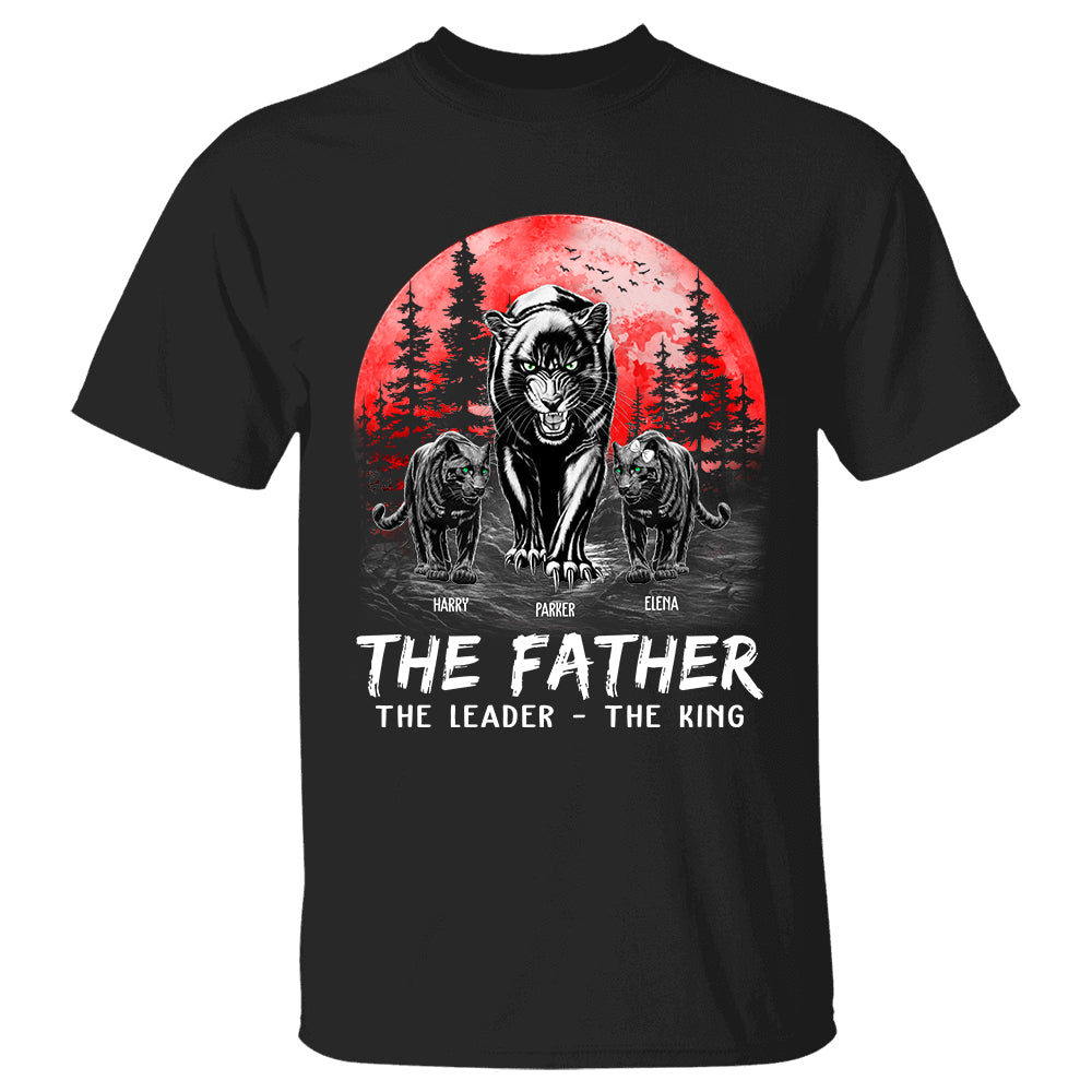 Black Father Black Dad The Leader The King The Father - Personalized Black Panther Shirt