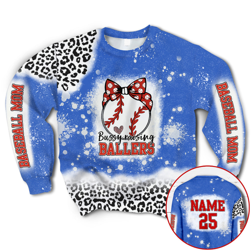 Interest Pod Personalized Shirts Baseball Mom Leopard Bleach 3D All Over Print Shirts for Baseball Mom Grandma HK10