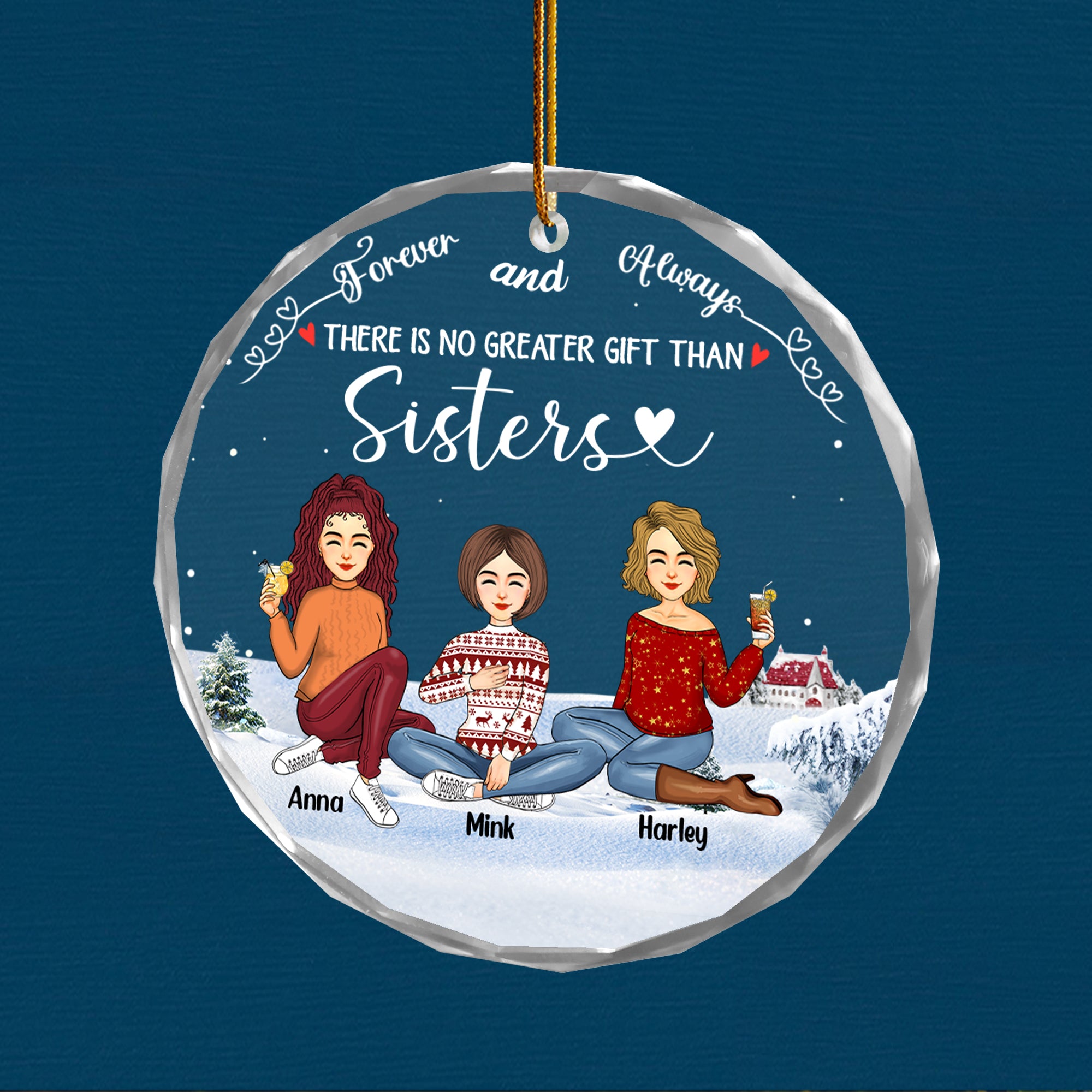 Luxury Ornament There’s No Greater Gift Than Friendship - Personalized Glass Ornament