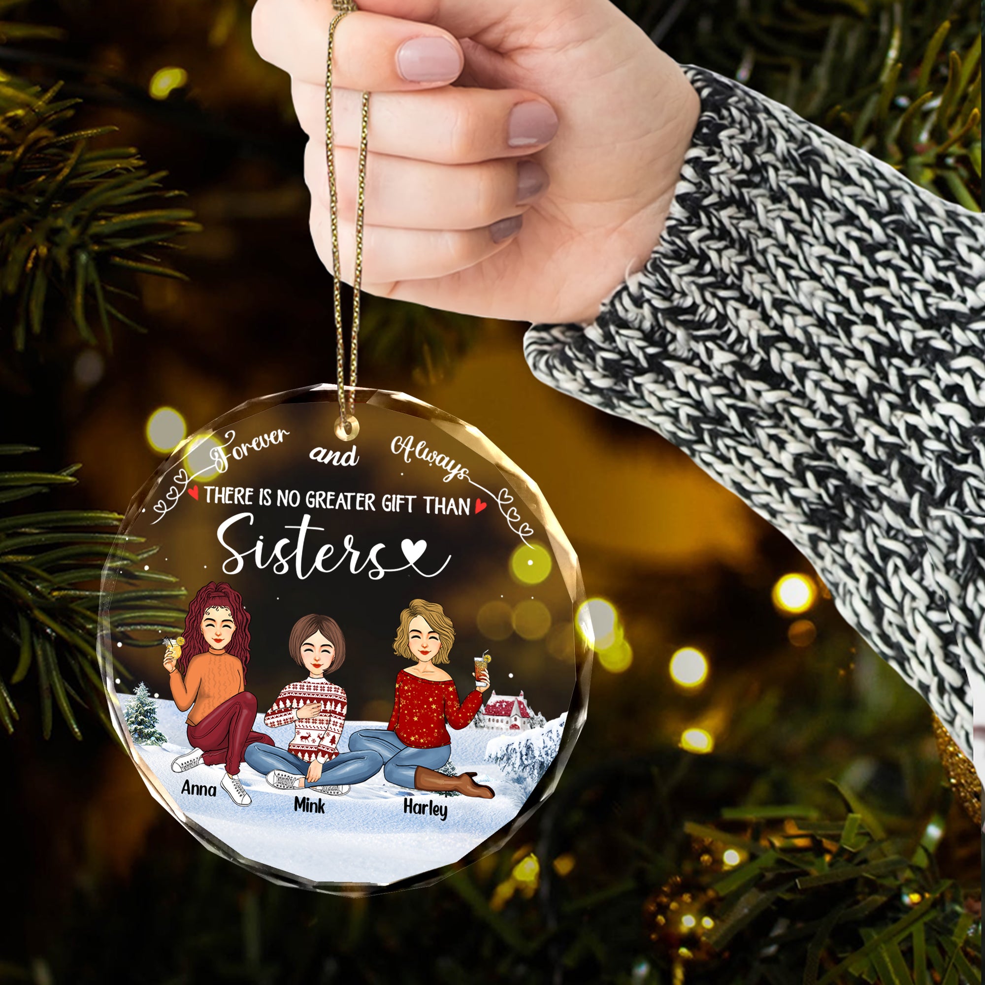 Luxury Ornament There’s No Greater Gift Than Friendship - Personalized Glass Ornament