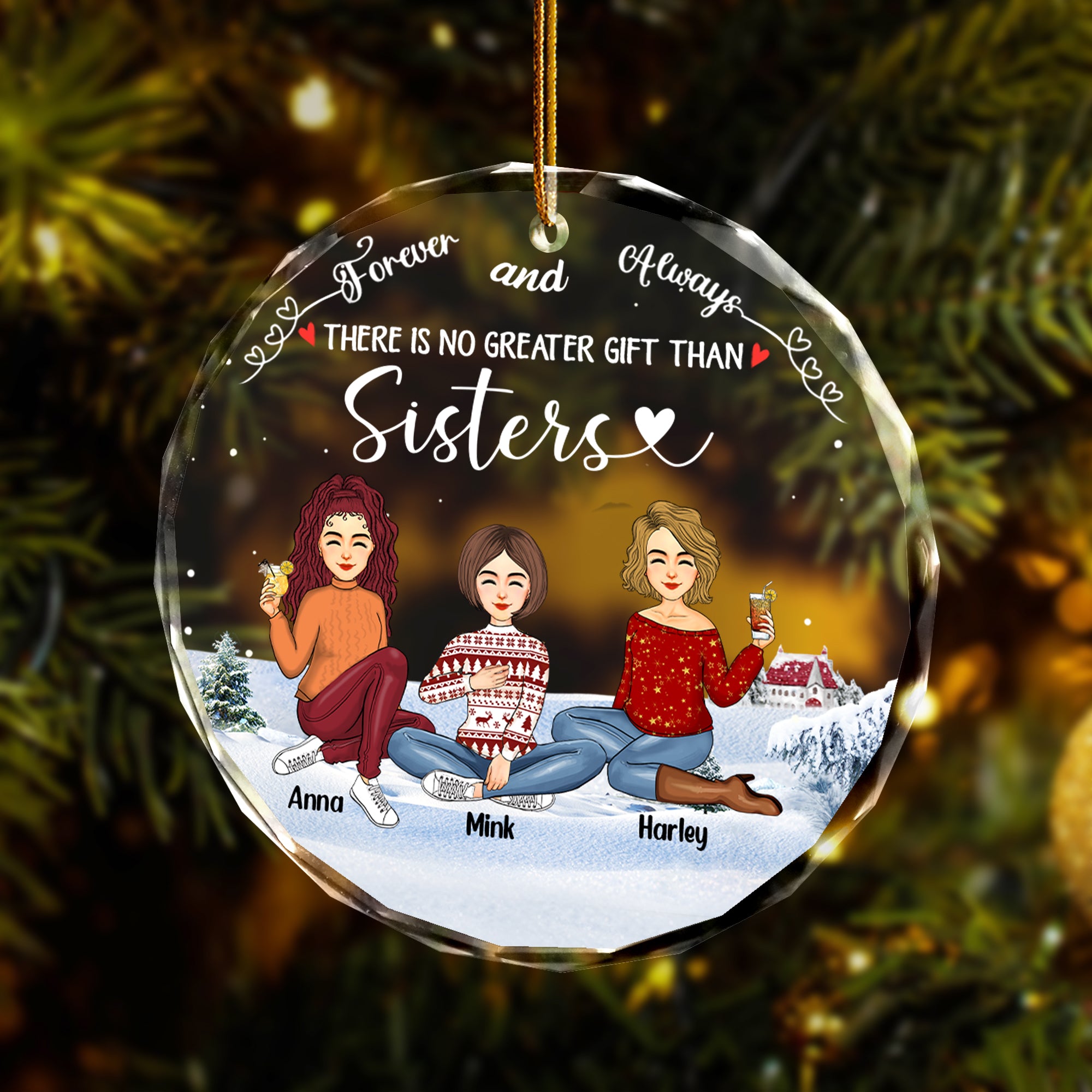 Luxury Ornament There’s No Greater Gift Than Friendship - Personalized Glass Ornament