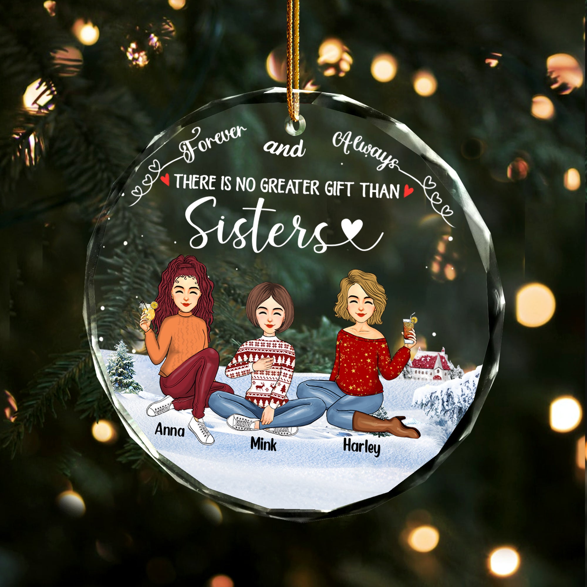 Luxury Ornament There’s No Greater Gift Than Friendship - Personalized Glass Ornament