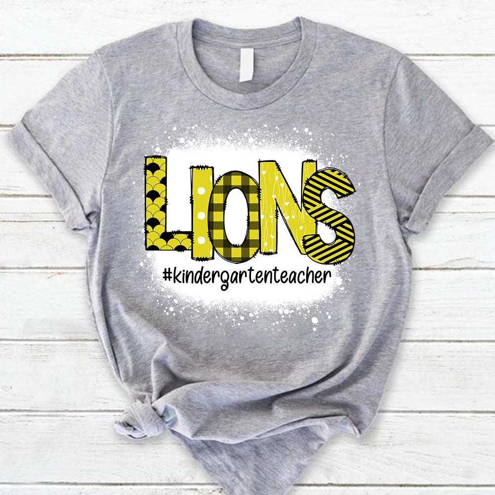 Personalized Lions Doodle Pattern T-Shirt For Teacher