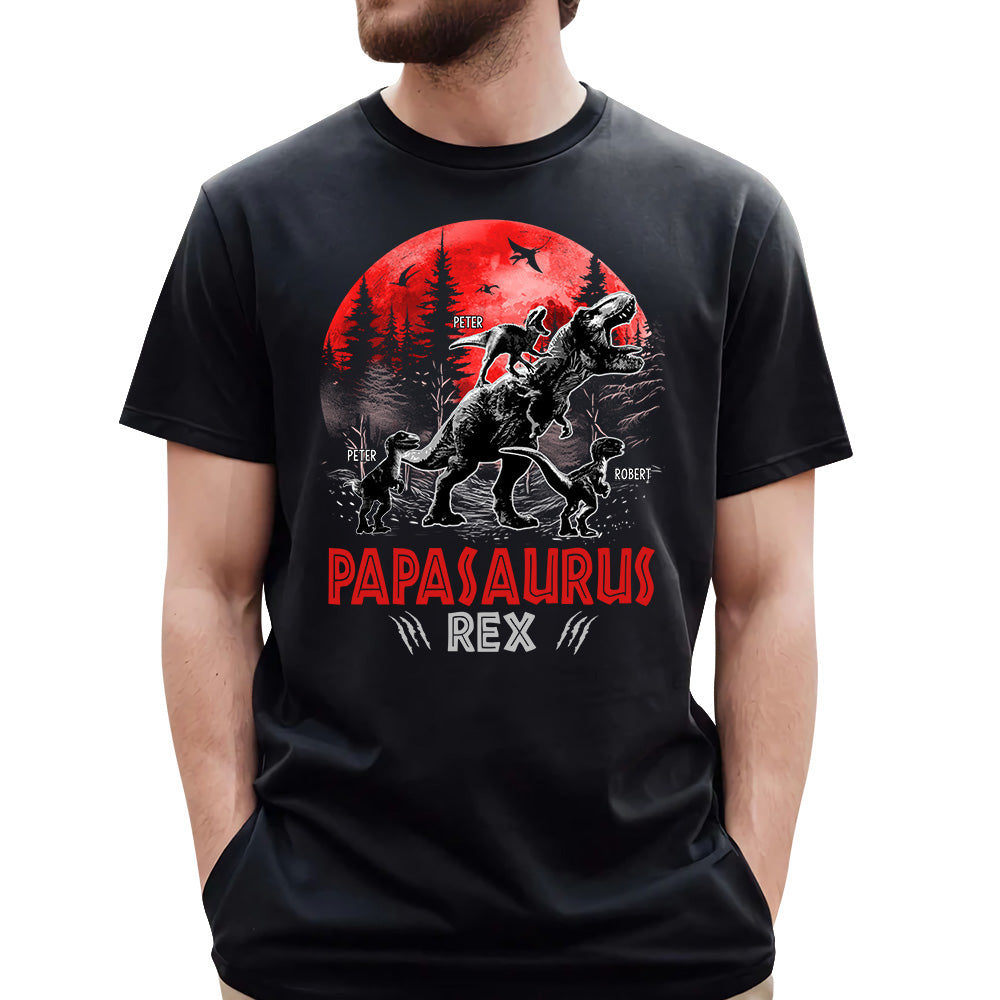 Papasaurus Rex Personalized Shirt Gift For Father's Day K1702