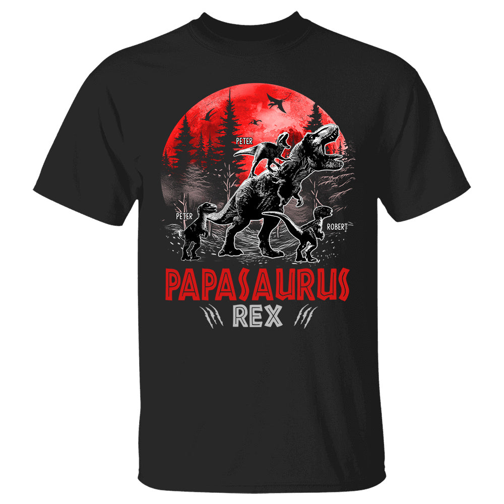 Papasaurus Rex Personalized Shirt Gift For Father's Day K1702