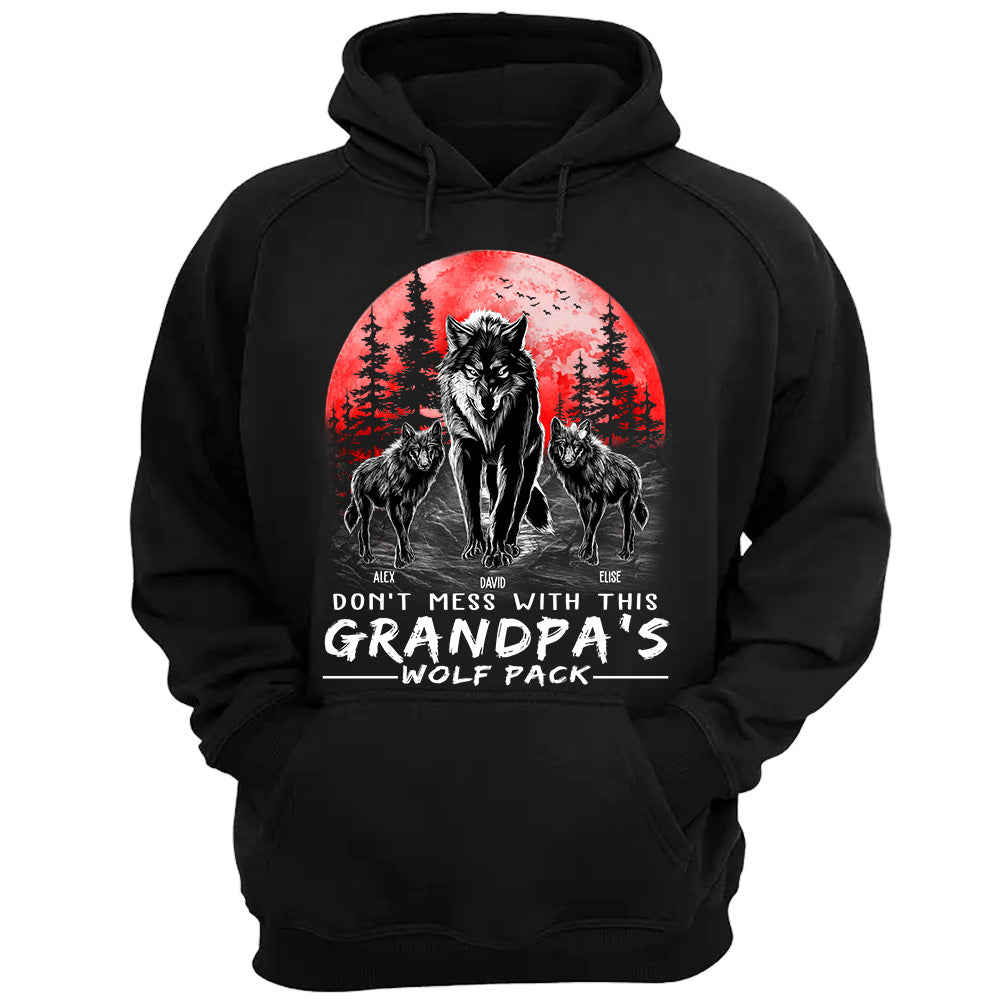 Don't Mess With This Grandpa's Wolf Pack Personalized Shirt