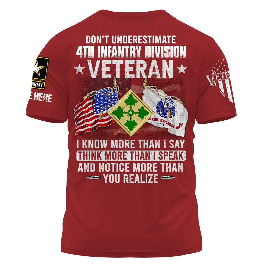 Personalized Shirt Don’t Underestimate US Veteran Custom Division Badges K1702
