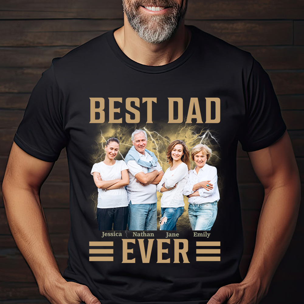 Custom Photo Best Dad Ever Shirt, Custom Father's Day Gift