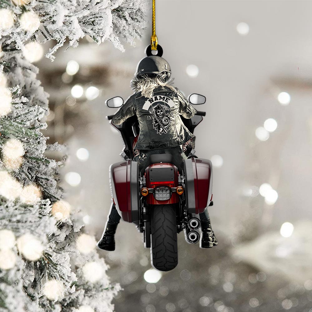 Personalized Ornament Gifts For Biker - Custom Ornaments Gift For Bikers - Woman And Man Biker Ornament