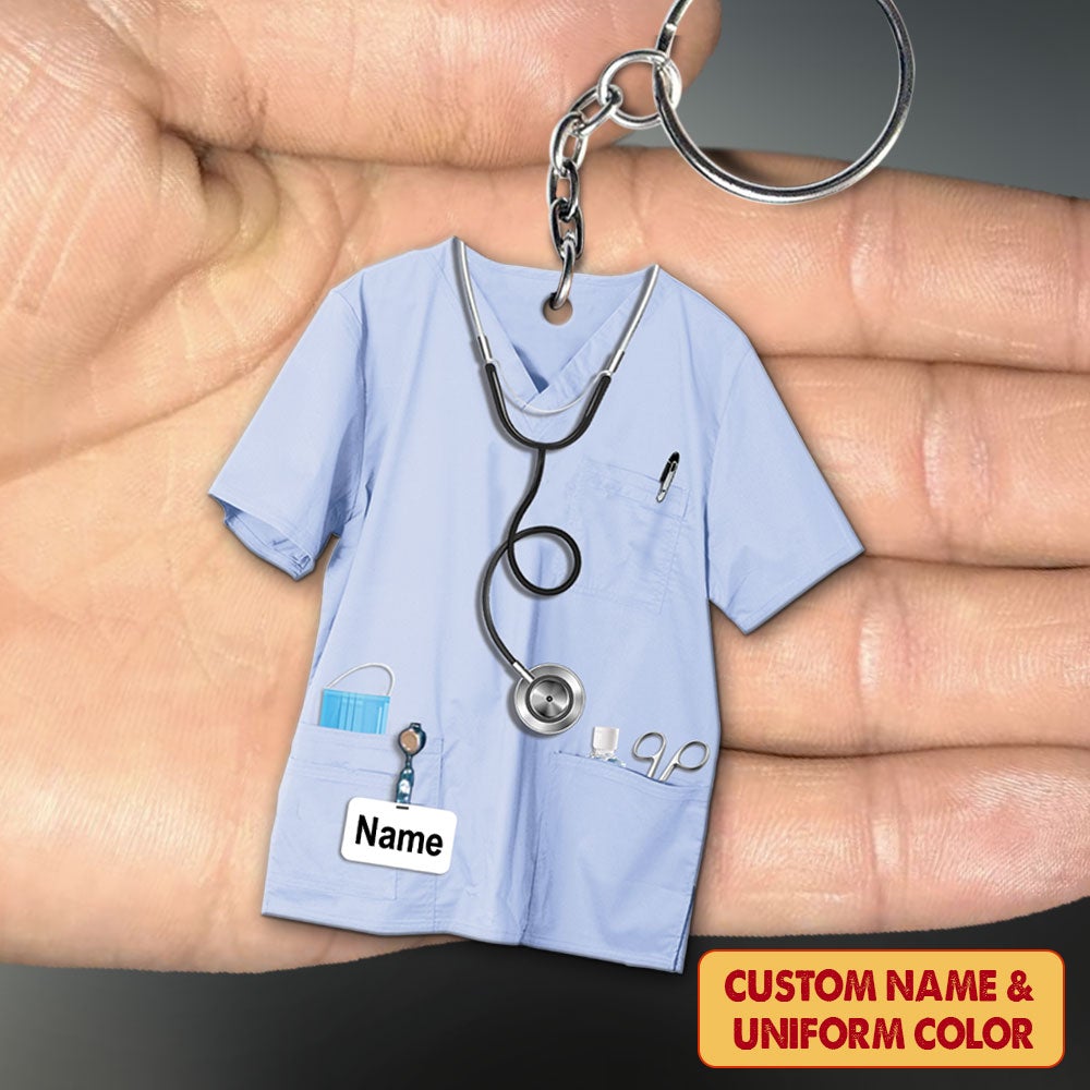 Personalized Nurse Uniform Keychain Acrylic Keychain