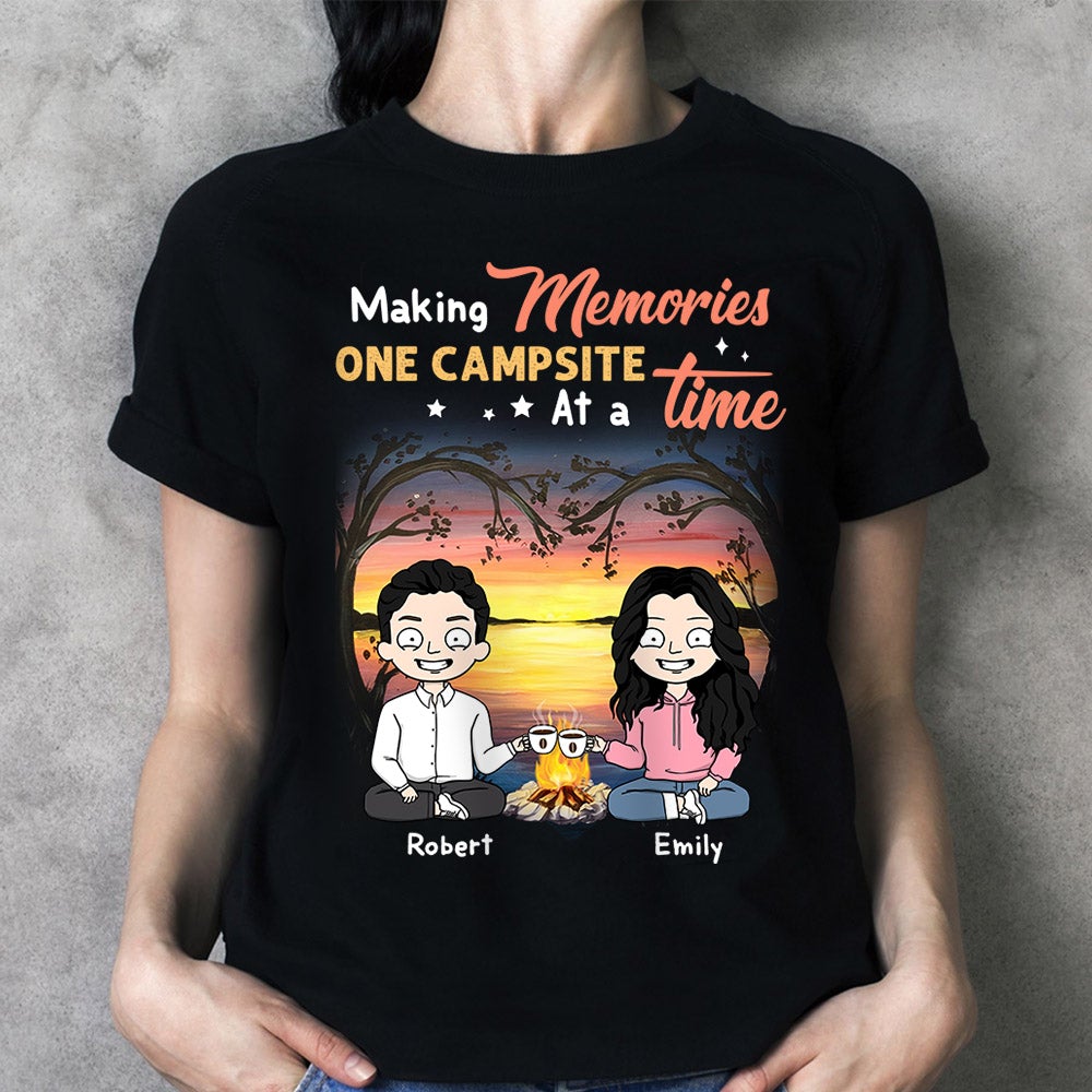 Making Memories One Campsite At A Time Personalized Couple Camping Shirt