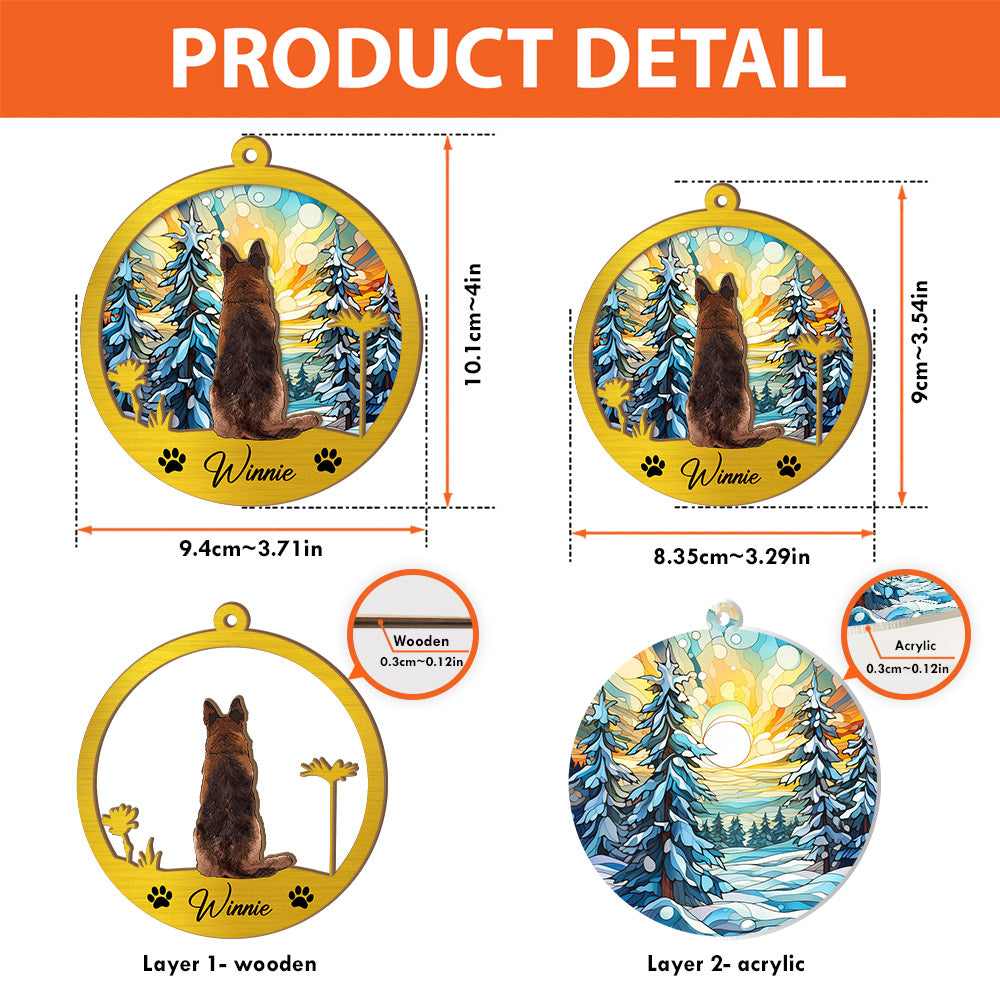 Dog Suncatcher Personalized Ornament, Pet Christmas Ornament, Dog Chirstmas Ornament