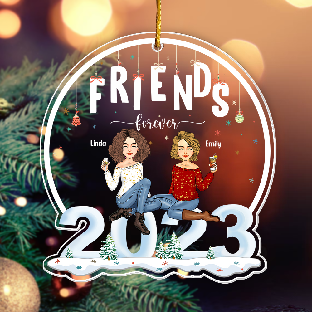 2023 Ornament Friends Forever - Personalized 2023 Shaped Acrylic Ornament