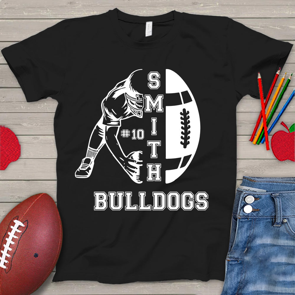Personalized Football Custom Name Game Day Spirit T-Shirt