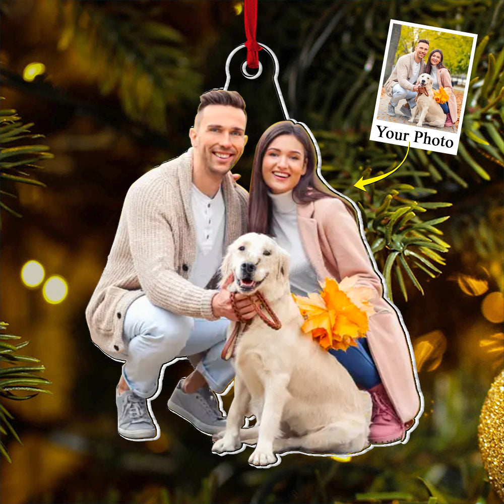 Custom Photo Acrylic Ornament Gift For Him - Personalized Upload Photo Young Couple