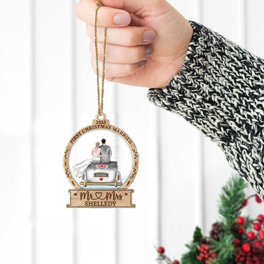 Personalized Mr And Mrs Wedding Christmas Ornament First Christmas Married Mr And Mrs Acrylic Ornament