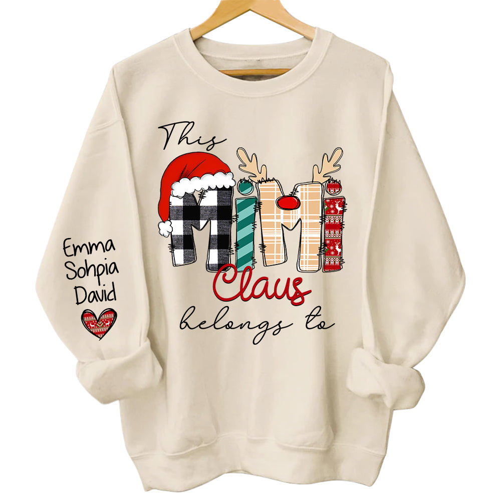 This Mimi Claus belongs to - Personalized Grandma With Grandkids Name Shirt vr2