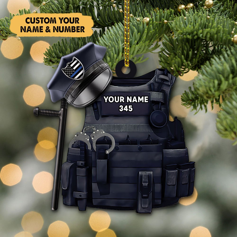 Bulletproof Personalized Ornament Gifts For Police Policeman