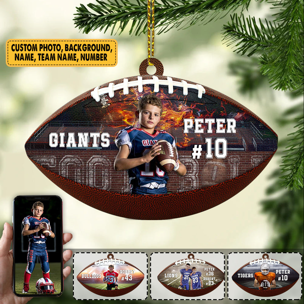 Custom With Photos Player Ornament Gifts For Football Player Football Lovers K1702