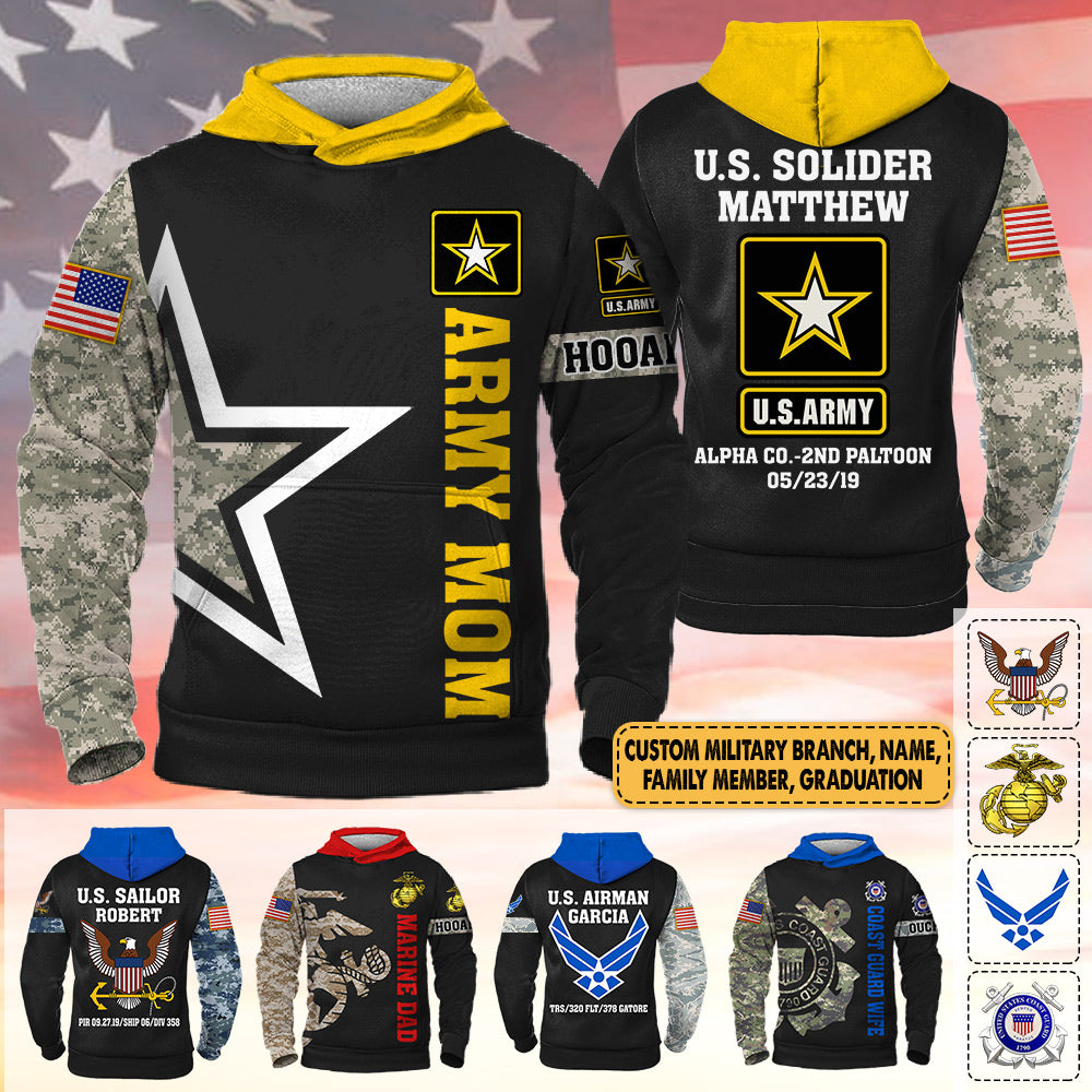 Personalized Military Shirt Custom All Branches And Family Member Gift For Military Family K1702
