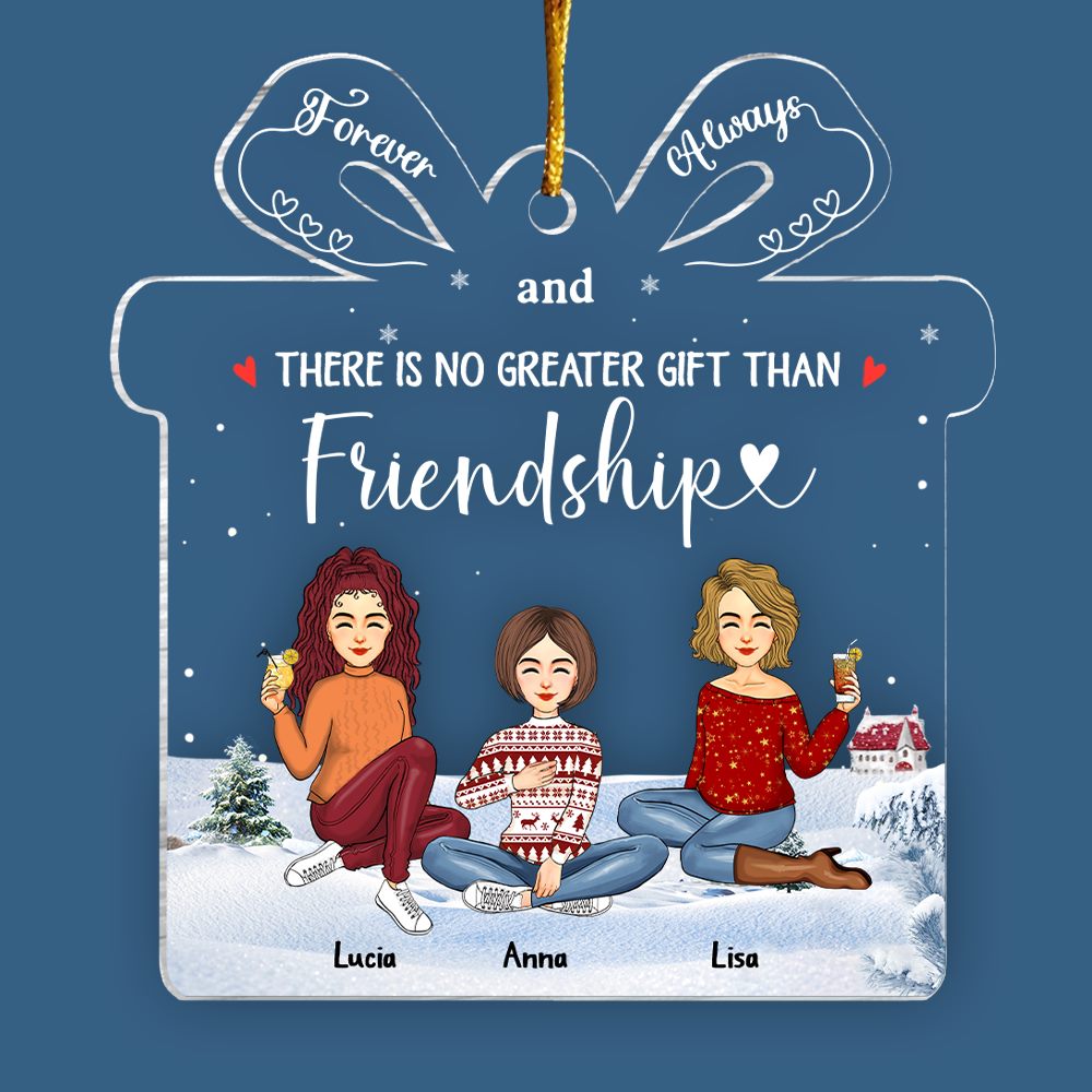 Personalized Christmas Ornament - There Is No Greater Gift Than Friendship  (N)