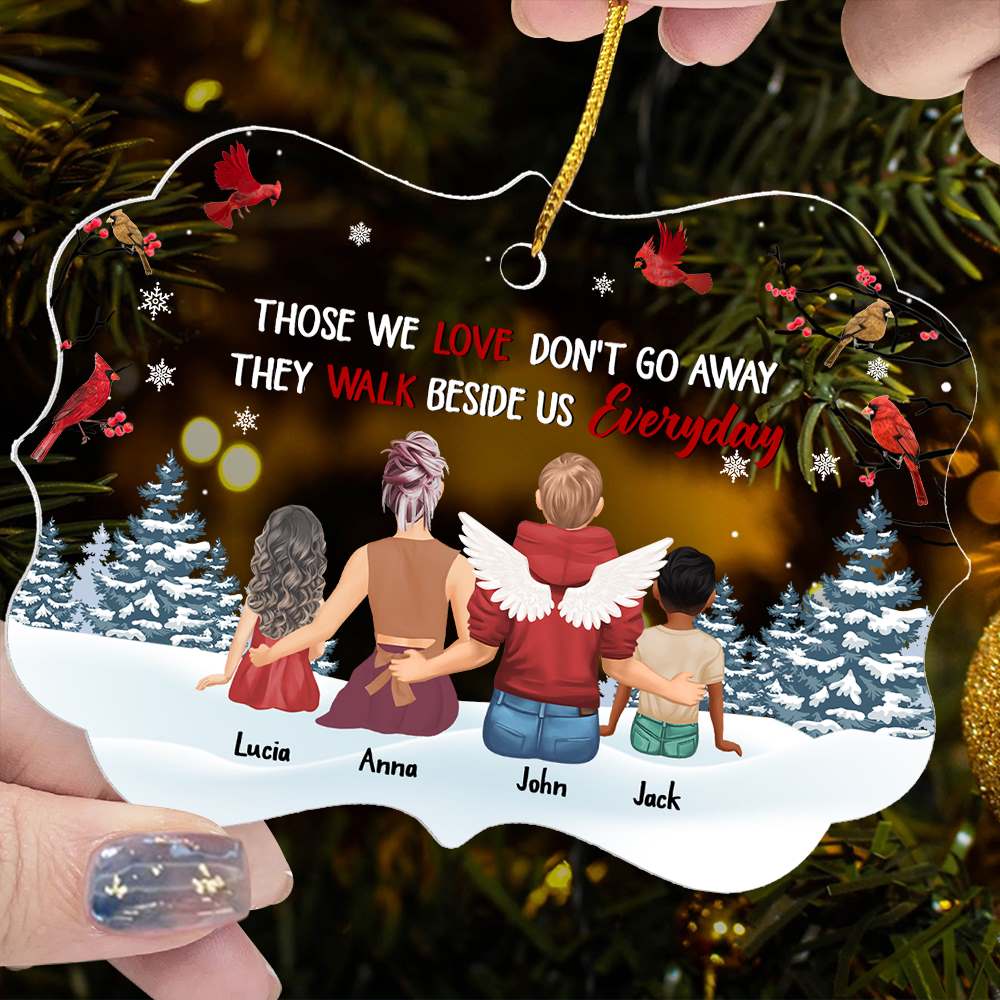Those We Love Don’t Go Away They Walk Beside Us Everyday - Personalized Memorial Ornament