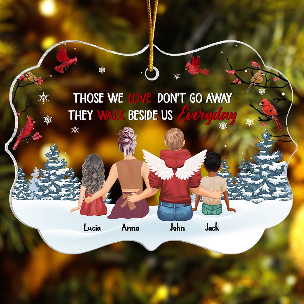 Those We Love Don’t Go Away They Walk Beside Us Everyday - Personalized Memorial Ornament