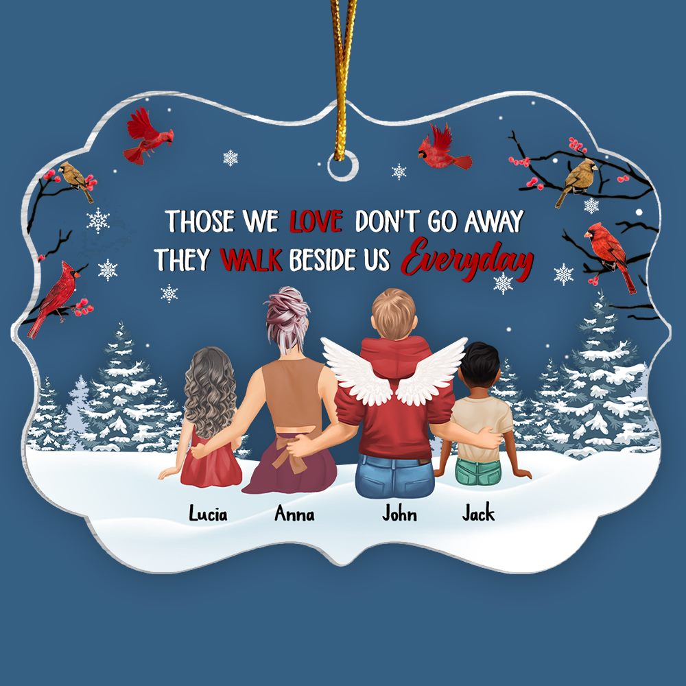Those We Love Don’t Go Away They Walk Beside Us Everyday - Personalized Memorial Ornament
