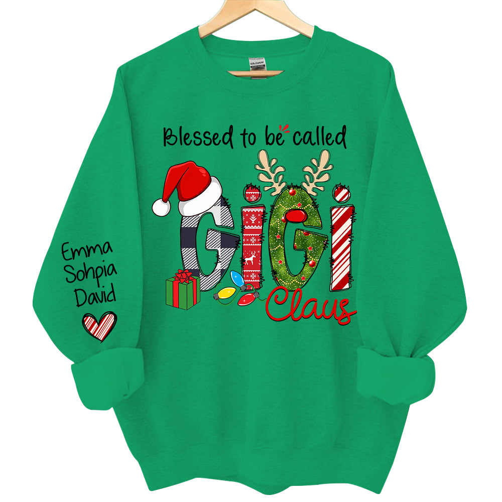 Blessed to be called Gigi Claus - Personalized Grandma With Grandkids Name Shirt