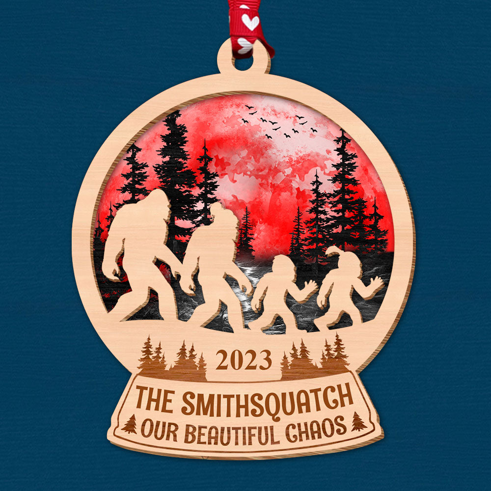 Big Foot Family Personalized Wooden Ornament Gifts For Family, Unique Christmas Gifts, Christmas Tree Decorations