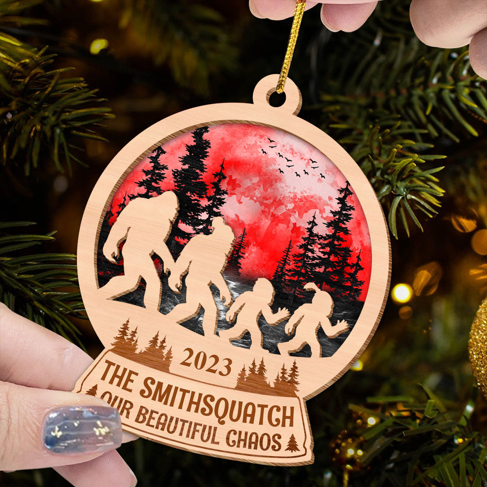 Big Foot Family Personalized Wooden Ornament Gifts For Family, Unique Christmas Gifts, Christmas Tree Decorations