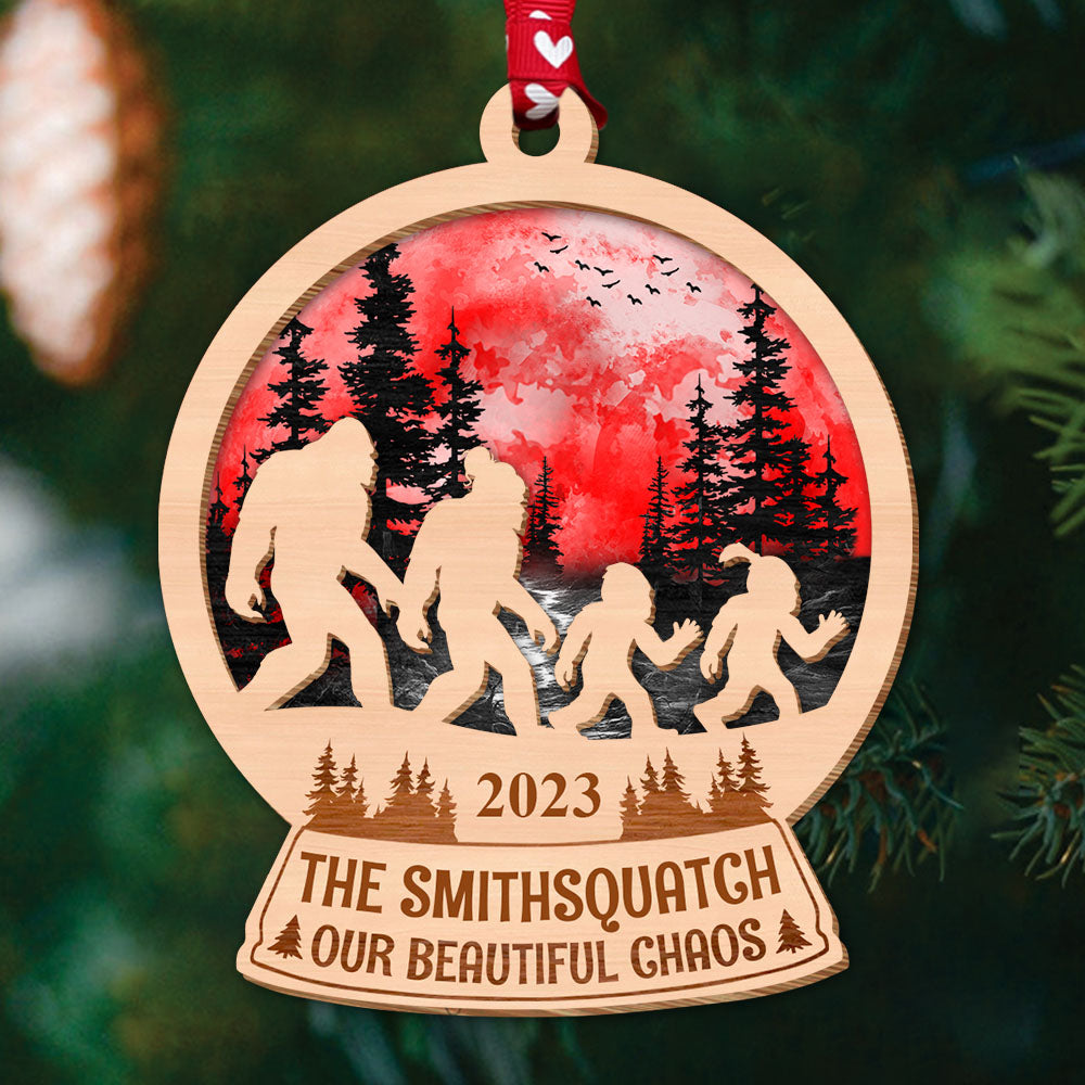 Big Foot Family Personalized Wooden Ornament Gifts For Family, Unique Christmas Gifts, Christmas Tree Decorations