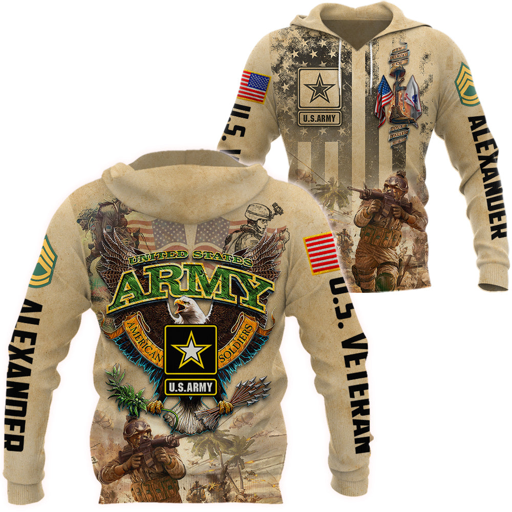Personalized All Over Print Shirt For Veterans Custom Rank Name Veteran Gift For Veteran K1702