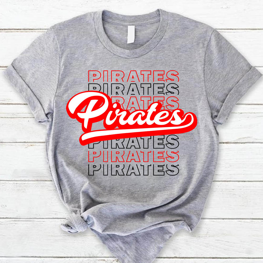 Pirates Mascot Echo Shirt School Spirit T-Shirt For Teacher