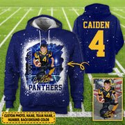 Personalized Bleached Shirt Custom Photo Player Name & Number Player Football Bleached All Over Print Shirt K1702