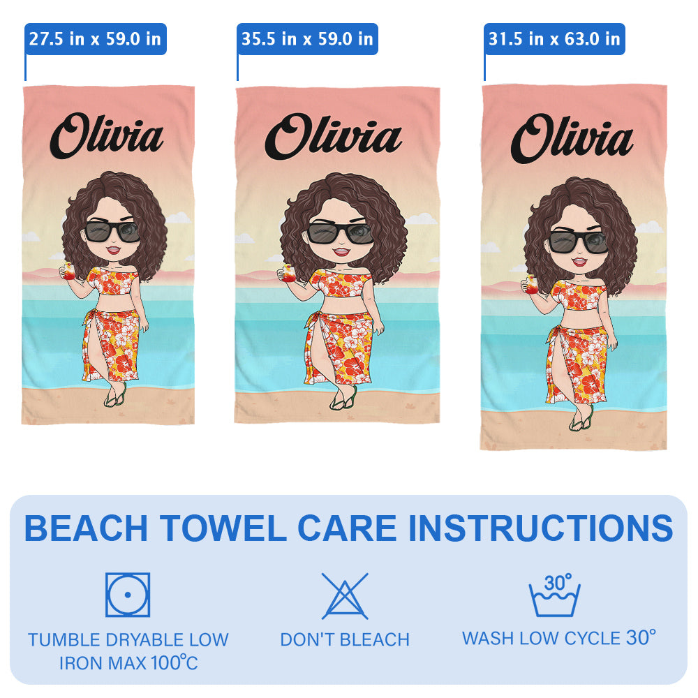 Girls Custom Beach Towel - Gift For Besties Best Friends Sisters
