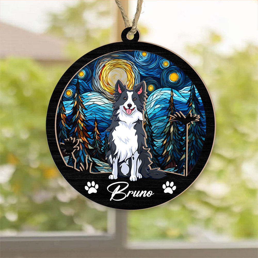 Dog Suncatcher Personalized Ornament, Pet Christmas Ornament, Dog Christmas Ornament