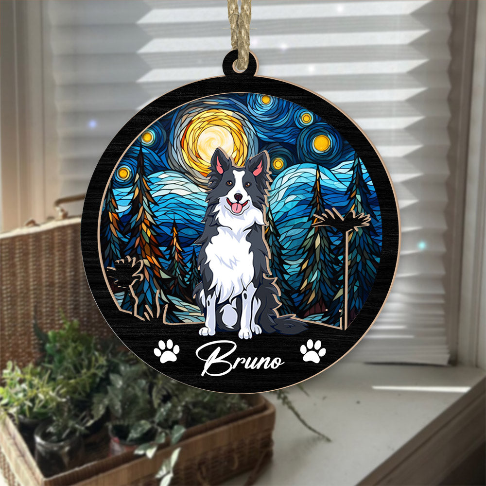 Dog Suncatcher Personalized Ornament, Pet Christmas Ornament, Dog Christmas Ornament