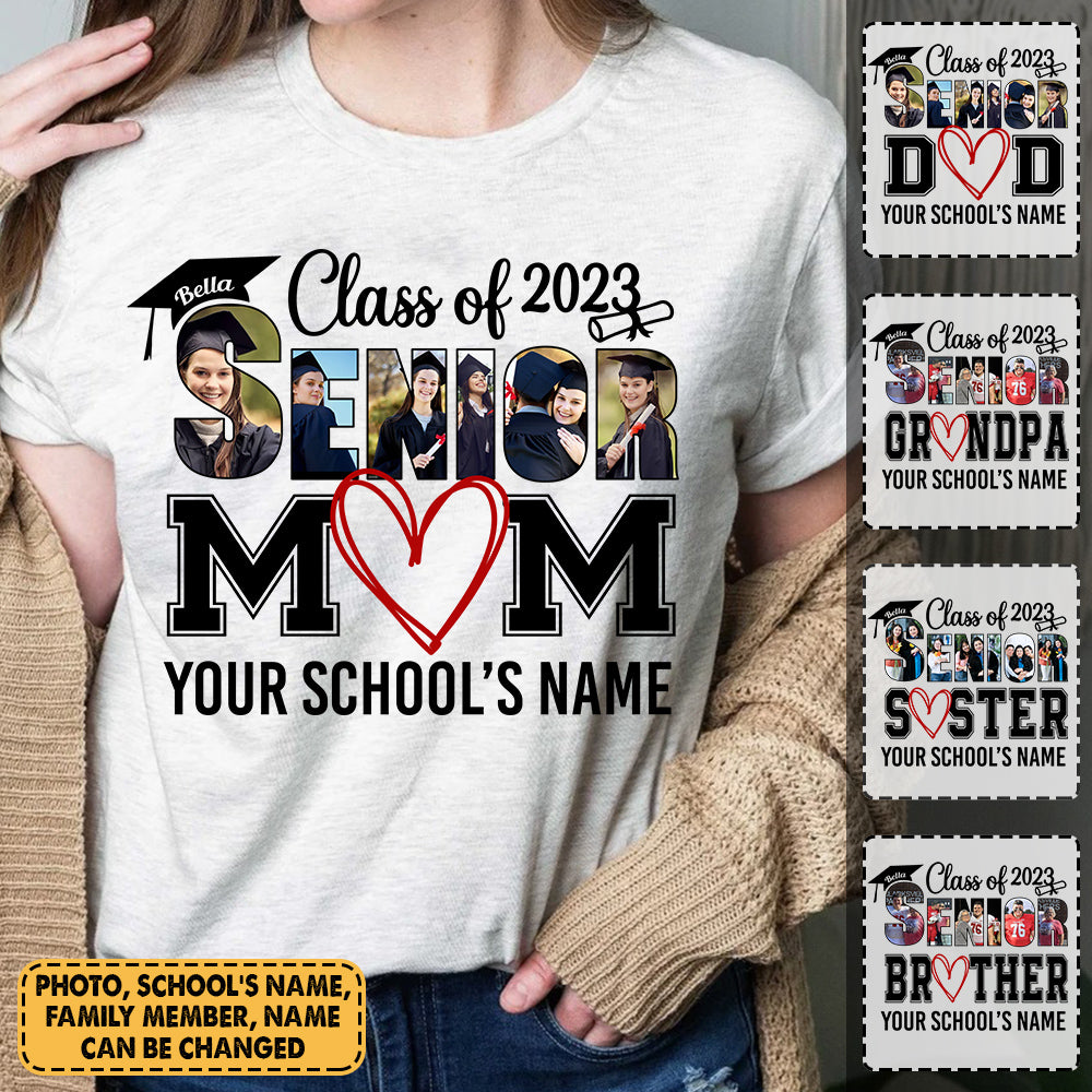 Personalized Shirts For Senior Mom Senior Dad and Family Member of a Graduation Shirt, Class of 2023 shirts K1702