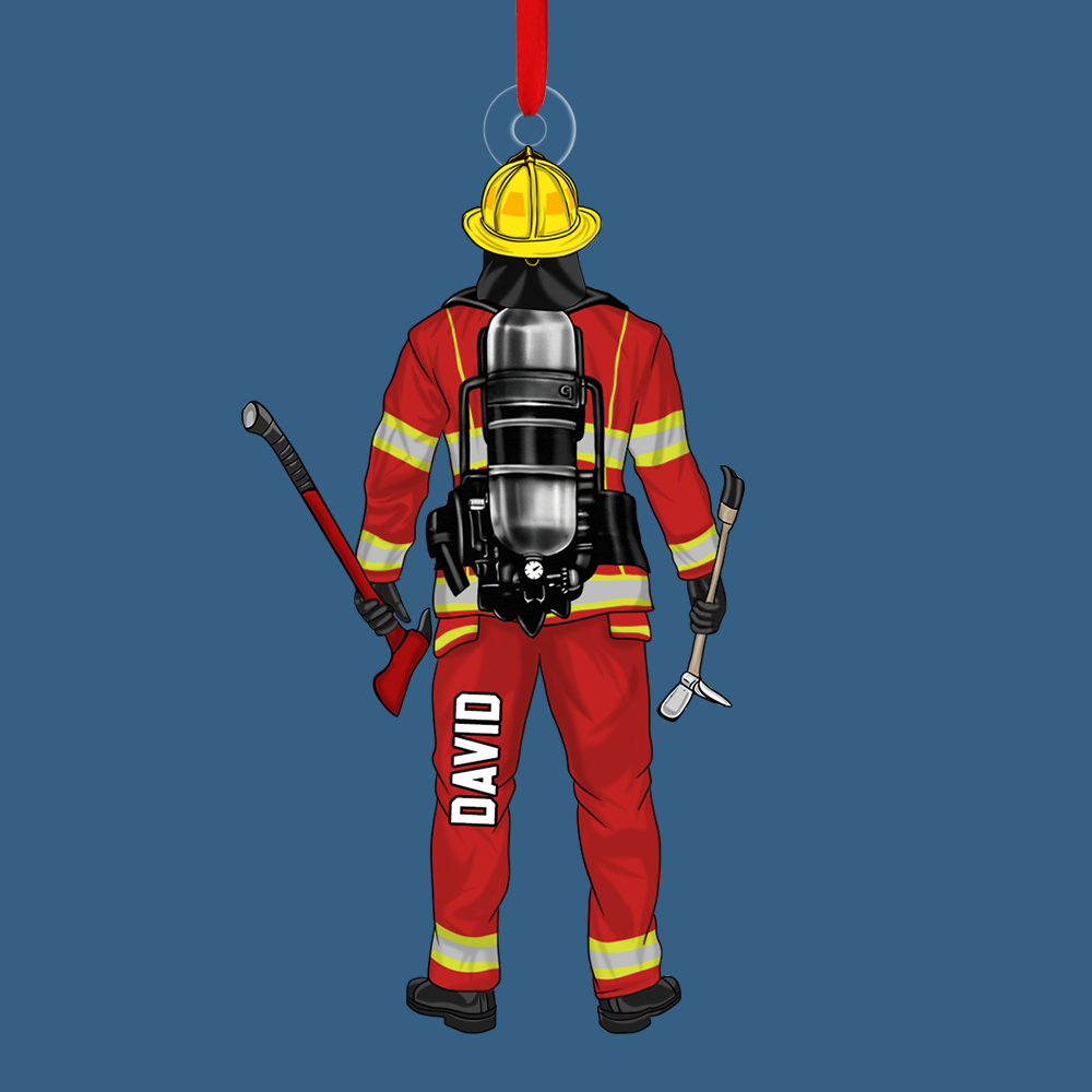 Firefighter Personalized Acrylic Ornament For Fireman - Custom Christmas Gift Firefighter